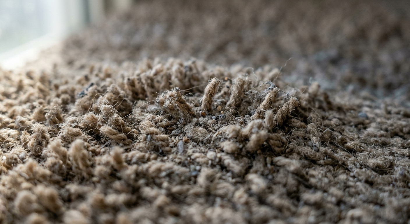 Carpet fiber dust